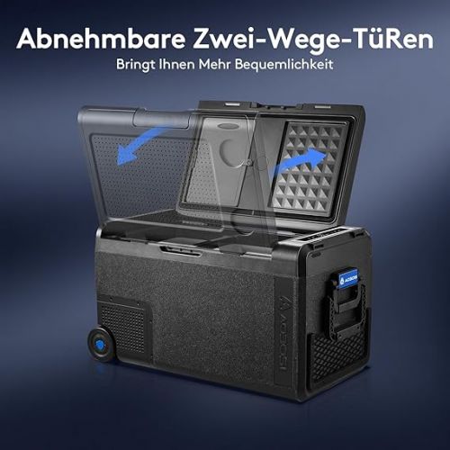  AAOBOSI Kompressor Kuhlbox 38L, Kuhlbox Auto Mit WiFi-APP-Steuerung USB-Anschluss, 12/24V und 100-240V Kuhlbox Elektrisch, bis -20 °C fur Auto, LKW, Boot, Reisemobil, Camping