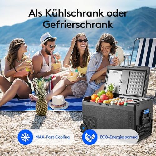  AAOBOSI Kompressor Kuhlbox 38L, Kuhlbox Auto Mit WiFi-APP-Steuerung USB-Anschluss, 12/24V und 100-240V Kuhlbox Elektrisch, bis -20 °C fur Auto, LKW, Boot, Reisemobil, Camping