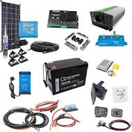 CAMPERPOWER Camper Electric Complete Set Solar Basic Self-Assembly Kit Including All Cables and Components | Comprehensive Instructions | Plug and Play | 93Ah Battery | 130 Watt Solar