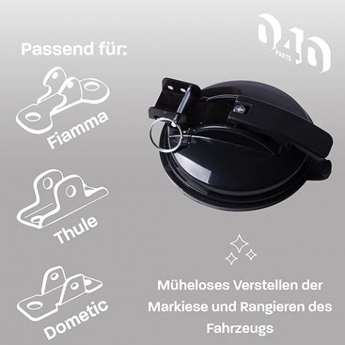  040 Parts Camping Awning Holder for Thule Fiamma Dometic Awnings Set of 2 - Compatible with VW T6 T5 T4 T6.1 Ford Nugget Vans Camper Caravan Motorhome Awning Foot Holder Camping Accessories - Set of 2