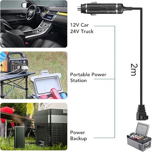  KFD 12 V Cable for Dometic, Waeco Cool Box CF CDF Compressor Replacement Cable Mobicool FR40 MCF40 DC 12 Volt Plug Car Fridge Connection Cable Car Power Supply Alpicool C15 Freezer Extension Cable