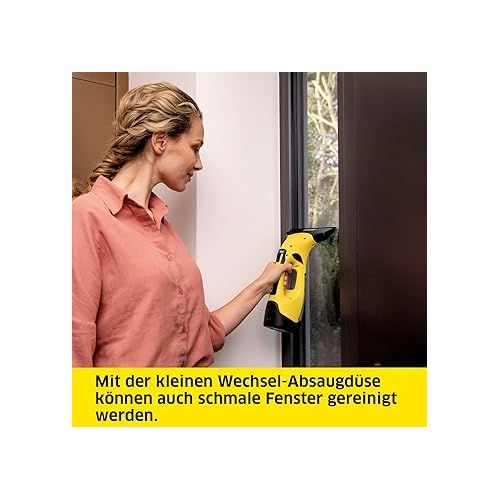  Karcher battery window vacuum WV 5 Premium (battery life: 35 min, removable battery, 2 suction nozzles - narrow / wide, spray bottle with microfiber cover, window cleaner concentrate 20 ml)