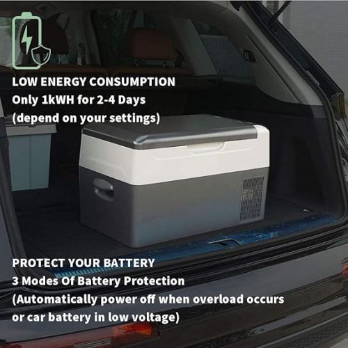  Alpicool G22 22 Litre Cool Box, Mini Portable Fridge for Car, Electric Camping Cool Box/Freezer Box, 12/24 V for Car, Truck, Boat, with Plug Connector, -20 ℃ - 20 ℃