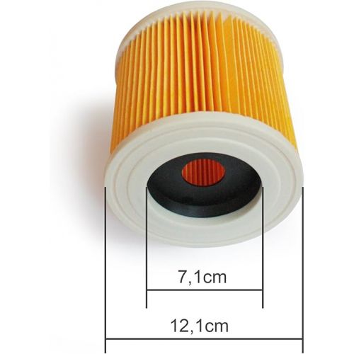  MI:KA:FI 2 x cartridge filters with 2 x filter protection for Karcher multi-purpose vacuum cleaners + wet/dry vacuum cleaner + washing vacuum cleaner WD2 + WD3 + WD3.200 + WD3.300 M + WD3.500 P + SE