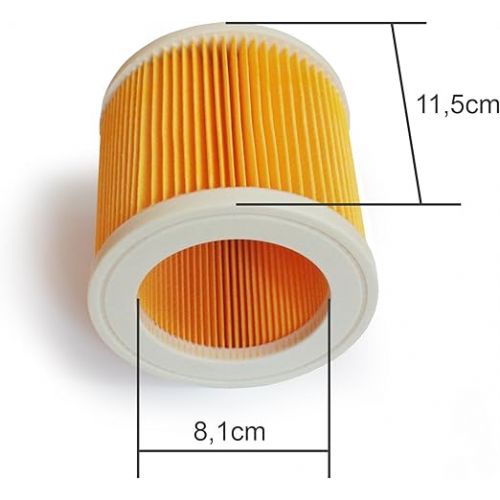  MI:KA:FI 2 x cartridge filters with 2 x filter protection for Karcher multi-purpose vacuum cleaners + wet/dry vacuum cleaner + washing vacuum cleaner WD2 + WD3 + WD3.200 + WD3.300 M + WD3.500 P + SE