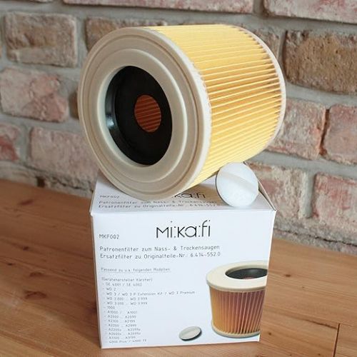  MI:KA:FI 2 x cartridge filters with 2 x filter protection for Karcher multi-purpose vacuum cleaners + wet/dry vacuum cleaner + washing vacuum cleaner WD2 + WD3 + WD3.200 + WD3.300 M + WD3.500 P + SE