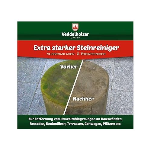  Veddelholzer Stone Cleaner 5 Litre Concentrate with Long-Lasting Effect Quality from Germany Green Growth Remover Outdoor Plant Cleaner Paths Joints without Glyphosate Weed Killer Paving Stones