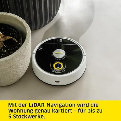  Karcher RCF 3 Robot Mop, Smart App Control, LiDAR Laser Navigation, Mapping, Space and Obstacle Detection, 120 Minutes Running Time, for Hard Floors