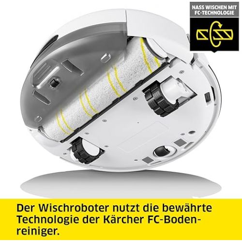  Karcher RCF 3 Robot Mop, Smart App Control, LiDAR Laser Navigation, Mapping, Space and Obstacle Detection, 120 Minutes Running Time, for Hard Floors