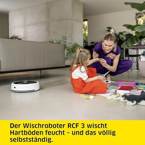  Karcher RCF 3 Robot Mop, Smart App Control, LiDAR Laser Navigation, Mapping, Space and Obstacle Detection, 120 Minutes Running Time, for Hard Floors