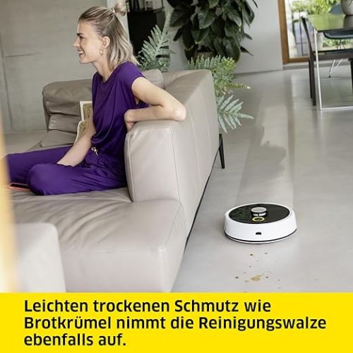  Karcher RCF 3 Robot Mop, Smart App Control, LiDAR Laser Navigation, Mapping, Space and Obstacle Detection, 120 Minutes Running Time, for Hard Floors