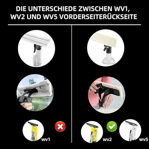  GIONAR Fenstersauger Zubehor fur Karcher Ersatzteile fur WV1 WV2 WV5, 4er Set Wischbezug, 2er Set Abziehlippen, Perfekte Passform fur Karcher Reinigungsmaschine, fur Fensterreinigung