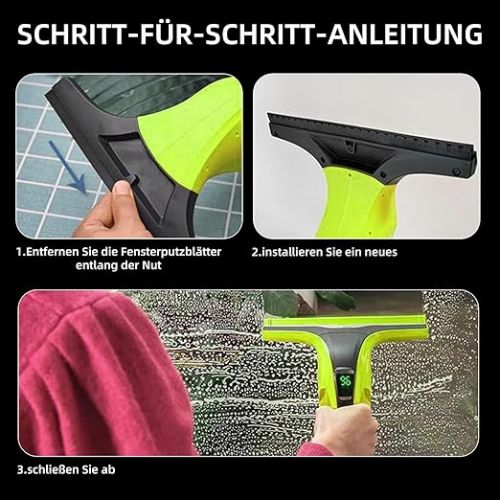  GIONAR Fenstersauger Zubehor fur Karcher Ersatzteile fur WV1 WV2 WV5, 4er Set Wischbezug, 2er Set Abziehlippen, Perfekte Passform fur Karcher Reinigungsmaschine, fur Fensterreinigung