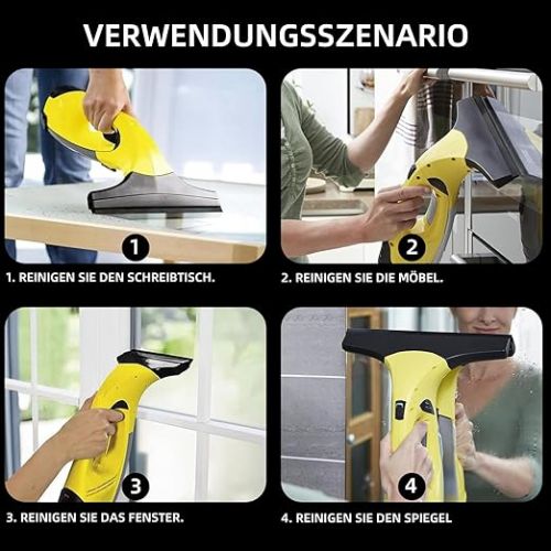  GIONAR Fenstersauger Zubehor fur Karcher Ersatzteile fur WV1 WV2 WV5, 4er Set Wischbezug, 2er Set Abziehlippen, Perfekte Passform fur Karcher Reinigungsmaschine, fur Fensterreinigung