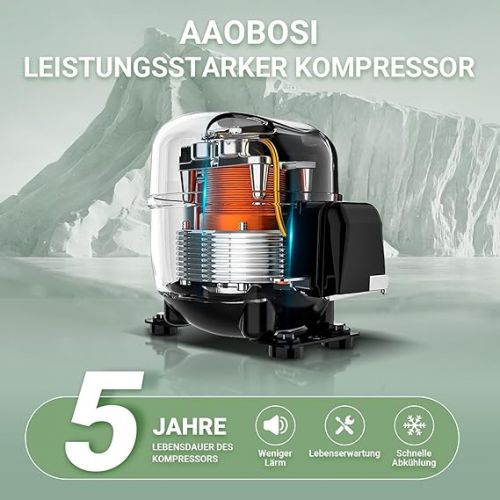  AAOBOSI Compressor Cool Box 24 L, Cool Box Car, 12/24 V and 100-240 V Cool Box Electric, up to -20 °C for Car, Truck, Boat, Motorhome, Camping, Single Zone