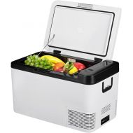 ?VEVOR Electric Cool Box, 25 L Car Cool Box, 60 W Electric Compressor Cool Box, 12/24 V 100-240 V Portable Freezer Box, 585 x 335 x 350 mm with Digital Control Panel, Low Noise