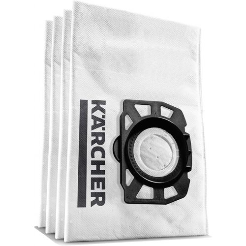  Karcher Original KFI 357 Non-Woven Filter Bags, Pack of 4, 3-Ply, Extremely Tear-Resistant and Robust, Perfect Fit for Karcher Wet/Dry Vacuum Cleaners and Washing Vacuum Cleaners, Item Number: