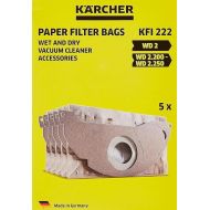 Karcher - 5 x Filter Paper Bags for Water and Dust Vacuum Cleaner - Compatible with: A2000 to A2099 and WD2.000 to WD2.399 - Ref 6.904 - 322.0, 69043220