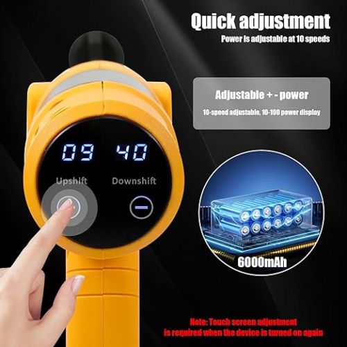  Battery Pressure Washer, 65 Bar Mobile Pressure Washer with 2 x 6000 mAh Batteries, 6-in-1 Multifunctional Nozzle, 10 Pressure Levels Adjustable, 5 m Hose, LED Display, Suitable for Cars, Patio,
