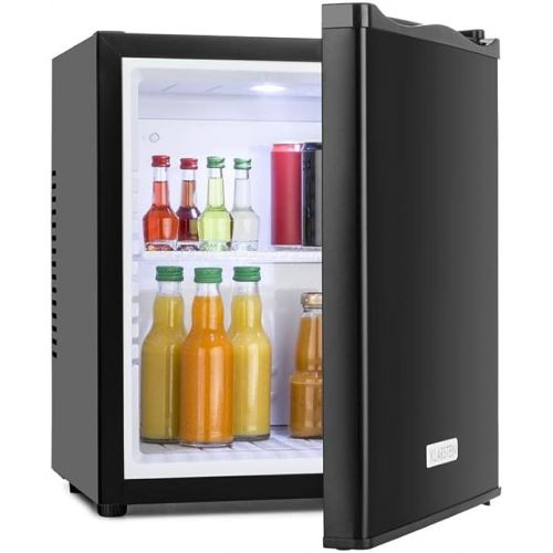  Klarstein MKS Mini Fridge Drinks Refrigerator Sleek Edition Free Standing Energy Class A 30dB Quiet Compact, Black