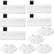 Pack of 10 Microfibre Cloth Set, Washable Microfibre Cloths, Microfibre Cloth Replacement Compatible with Karcher Steam Cleaners EasyFix SC2, SC3, SC, SC5 (5 Floor Cloths + 5 Hand Nozzle Cloths)