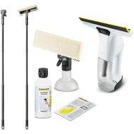 Karcher WV 6 Plus Window Vacuum Cleaner White (Including Accessories, 100 min Battery Life, Window Cleaner for Windows, Tiles, Showers and Showcases) (Including 1x Glass Cleaner RM 500 & Extension)