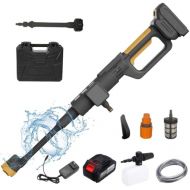 Akku Hochdruckreiniger Max 150 bar, Mobile Akku Hochdruckreiniger fur Makita 18v Batterie, mit 15000mAh Akku, 6-in-1-Dusen, Wasserfilter, Fordermenge 6.3L/Min, fur Auto, Terrasse, Fenster, Rasen