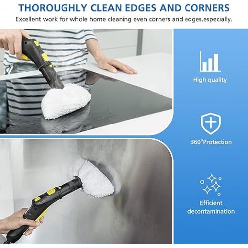  Sunnila Microfibre Cloth Set Washable 5 Floor Nozzles + 5 Hand Nozzles Microfibre Cloth for Karcher Steam Cleaner EasyFix SC1, SC2, SC3, SC4, SC5, Pack of 10