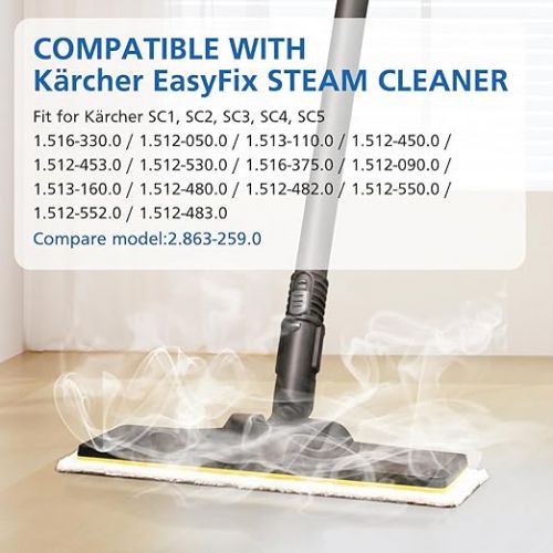  Sunnila Microfibre Cloth Set Washable 5 Floor Nozzles + 5 Hand Nozzles Microfibre Cloth for Karcher Steam Cleaner EasyFix SC1, SC2, SC3, SC4, SC5, Pack of 10