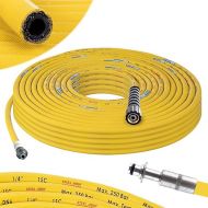 Pressure Washer Hose Pipe - Karcher 10mm Plug Replacement Yellow - 20m 250bar DN6 Professional M22x1.5 High Pressure Hose Compatible with Karcher HD HDS - 10mm Plug