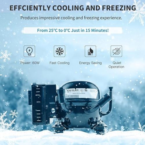  Alpicool CX50 50 Litre Cool Box 12 V Portable Fridge Electric Freezer Box Small Freezer for Car Camping, Truck, Boat and Socket with USB Connection / Telescopic Rod / Wheel