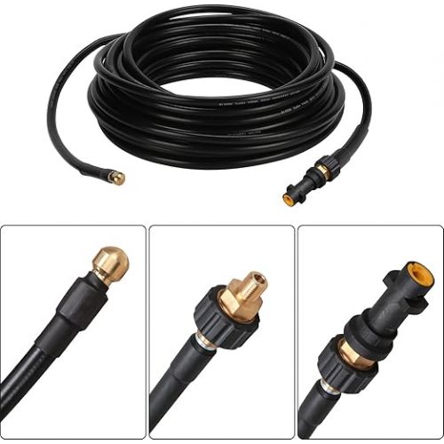  Lospitch Pipe Cleaning Hose, 20 m 180 Bar High Pressure Hose with Adapter, Pipe Cleaning Set for Pressure Washers