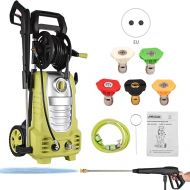 Decdeal Pressure Washer 2000 W Motor Equipped, 16.5 MPa/2393 psi Delivers, Flow Rate 380 l/h, 10 m Long Cleaning Hose, 5 m Long Power Cable, with 5 Different