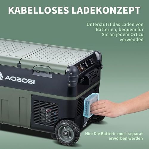  AAOBOSI Compressor Cool Box 30 L, Cool Box Car Dual Zone -20 °C to 20 °C, Robust Cool Box 12/24 V 230 V for Cars, Trucks, Boats, Motorhomes, Camping and Fishing