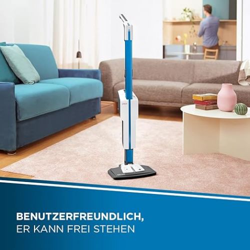  Polti Vaporetto SV620_Style Steam Mop with Integrated Hand Cleaner, Floor and Carpet Cleaning, with Extra Steam Function, 15 Accessories, Vertical Parking Position, Blue