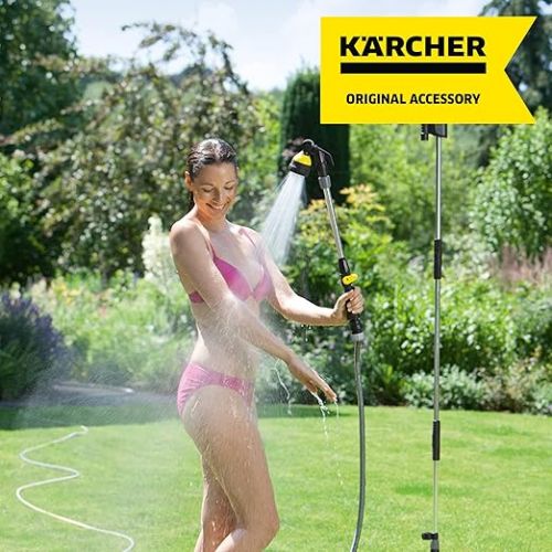  Karcher Gartendusche (Hohe: 1,50 - 2,20 m, abnehmbarer Duschstab, beweglicher Spruhkopf 180°, Dreibein und Spikes)