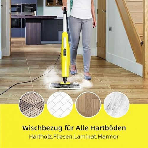  NIXOOT 6 Stuck Bodentucher Ersatzteile fur Karcher Dampfreiniger SC 1 SC 2 SC 3 SC 4 SC 5 SI 4 EasyFix, Dampf Bodentuchset zersetzt Schmutz kraftvoll, Waschbar Mikrofaserbezug fur Alle Boden（Gelb）