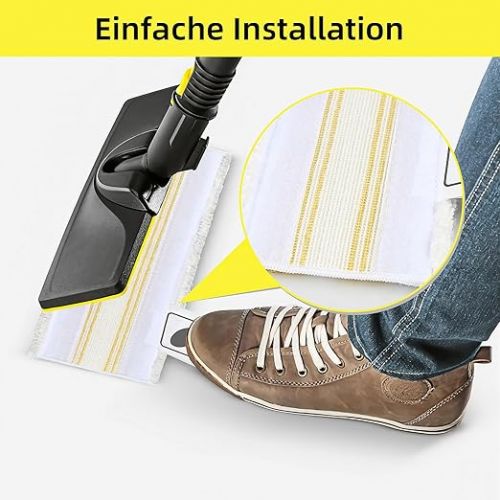  NIXOOT 6 Stuck Bodentucher Ersatzteile fur Karcher Dampfreiniger SC 1 SC 2 SC 3 SC 4 SC 5 SI 4 EasyFix, Dampf Bodentuchset zersetzt Schmutz kraftvoll, Waschbar Mikrofaserbezug fur Alle Boden（Gelb）