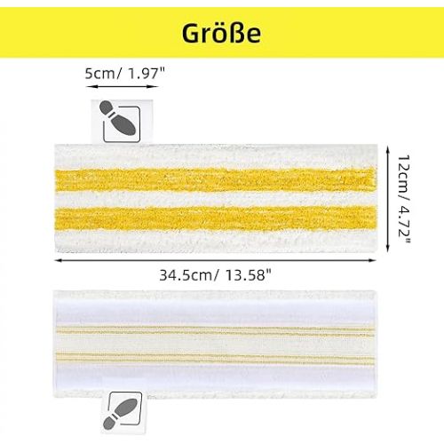  NIXOOT 6 Stuck Bodentucher Ersatzteile fur Karcher Dampfreiniger SC 1 SC 2 SC 3 SC 4 SC 5 SI 4 EasyFix, Dampf Bodentuchset zersetzt Schmutz kraftvoll, Waschbar Mikrofaserbezug fur Alle Boden（Gelb）