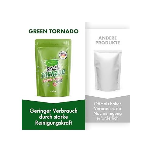  Green Tornado - Active-Power Foam | Toilet Cleaner with Active Oxygen - Foam Cleaner, Drain Cleaner and Pipe Cleaner - Drain Unblocker - Ideal for Bathtub, Sink, Shower, Kitchen, Bathroom, Toilet 1 kg 1000.00