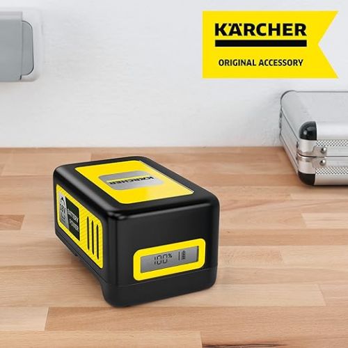  Karcher Battery Power 18/50, 18 V, 5 Ah (Energy Consumption 90 Wh, Real-time Display Battery, Lithium-Ion Battery, Extremely Robust, Temperature Management, Jet Water Protected, Automatic Storage