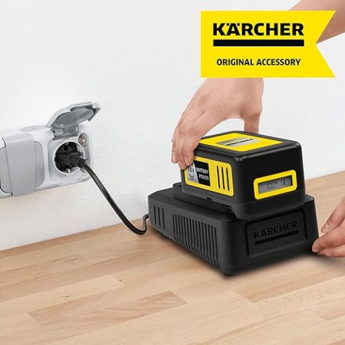  Karcher Battery Power 18/50, 18 V, 5 Ah (Energy Consumption 90 Wh, Real-time Display Battery, Lithium-Ion Battery, Extremely Robust, Temperature Management, Jet Water Protected, Automatic Storage