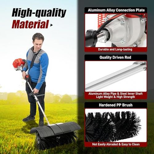  Sweeper Snow Shovel Petrol Motor Broom Snow Blower 52CC Hand Sweeper Sweeping Machine Sweeping Broom 1.7kW / 2.3HP