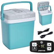 peme Essential | 23 L | Cool Mint | Thermoelectric | with Eco Mode | AC/DC | for Cooling and Keeping Warm | Black | Cool Box with 12 Volt and 230 Volt Connection | Mini Fridge for Car and Camping