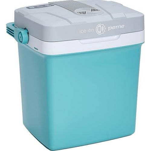  peme Essential | 23 L | Cool Mint | Thermoelectric | with Eco Mode | AC/DC | for Cooling and Keeping Warm | Black | Cool Box with 12 Volt and 230 Volt Connection | Mini Fridge for Car and Camping
