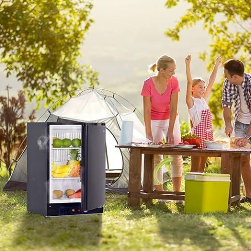  SMETA Gas Camping Fridge 12 V 230 V, 60 L, Gas Fridge Camping, Motorhome Fridge 12 V, Fridge Gas 60 L, Reversible Door for Camping, Motorhome, Truck, Van, Garage, Cottage, Travel