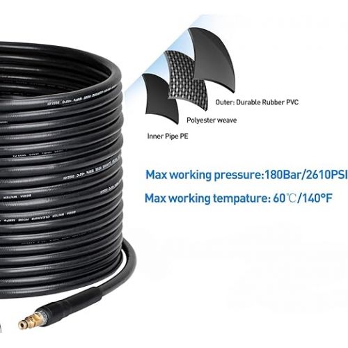  Stone Banks 10m High Pressure Hose for Karcher K2 K3 K4 K5 K6 K7 Pressure Washer, Pressure Washer Hose Extension Hose, Quick Connect Connectors and Adapter Piece