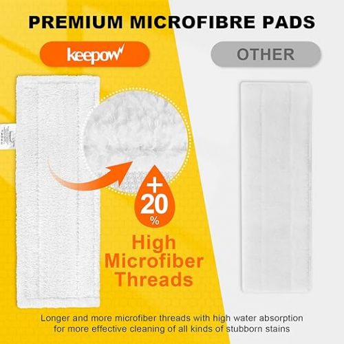  KEEPOW 10 Microfibre Cloth Set for Karcher Steam Cleaner Accessories EasyFix SC 2, SC 3, SC 4, SC 5, Washable Cloths (5 Floor Nozzles + 5 Hand Nozzles)