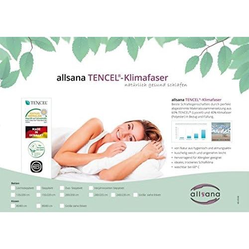  Allsana Tencel Climatic Fibre Duvet 240 x 220 cm, Lyocell All-Year Duvet for Allergy Sufferers/Washable at 60 °C, Tencel XXL Duvet with Allergy