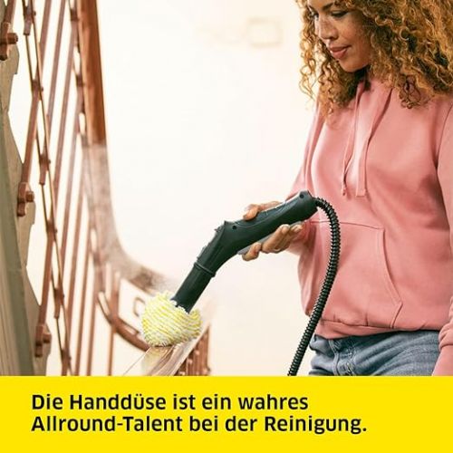  Karcher SC 2 Deluxe Steam Cleaner, Surface Capacity: Approx. 75 m², Tank: 1 Litre, Steam Pressure: Max. 3.2 Bar, Heating Time: 6.5 Minutes, Heating Power: 1,500 W, with EasyFix Floor Cleaning Set and